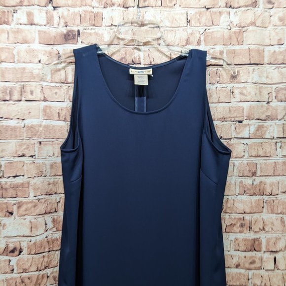 Travel Smith Blue Sleeveless 100% Polyester Dress Size 14P Women's Petite - Picture 4 of 8